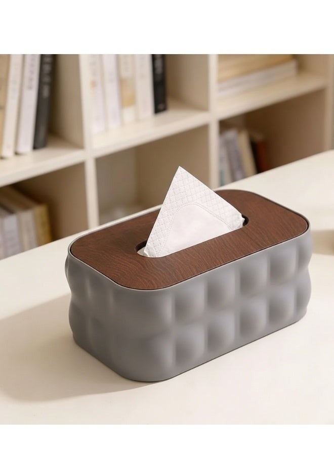 Stylish Bubble Pattern Tissue Box, Plastic Tissue Holder with Top Opening Lid, Modern Home Office Bathroom Tissue Organizer, 21×13×9 cm - Image 4